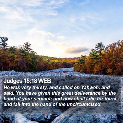 Judges 15:18 WEB Bible Verse Image