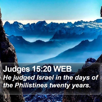Judges 15:20 WEB Bible Verse Image
