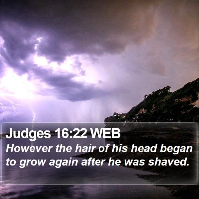 Judges 16:22 WEB Bible Verse Image