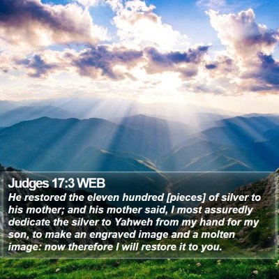 Judges 17:3 WEB Bible Verse Image