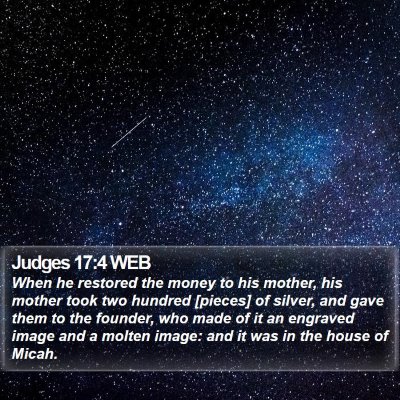 Judges 17:4 WEB Bible Verse Image
