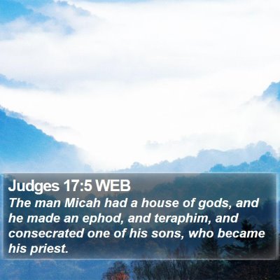 Judges 17:5 WEB Bible Verse Image