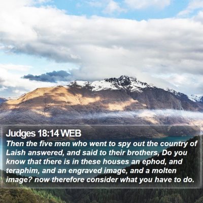 Judges 18:14 WEB Bible Verse Image