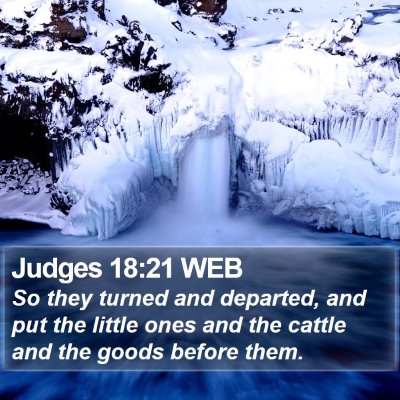 Judges 18:21 WEB Bible Verse Image