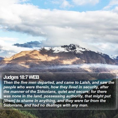 Judges 18:7 WEB Bible Verse Image