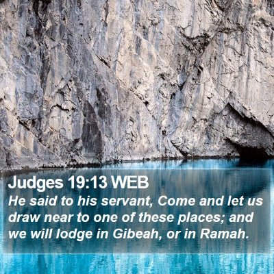 Judges 19:13 WEB Bible Verse Image