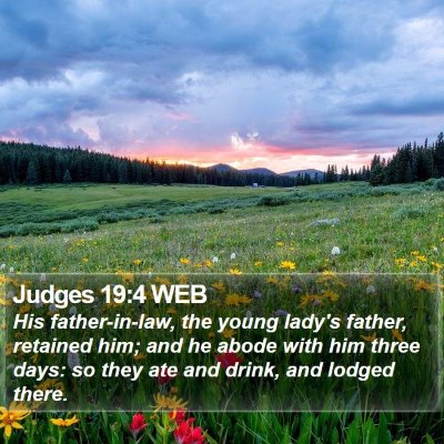 Judges 19:4 WEB Bible Verse Image