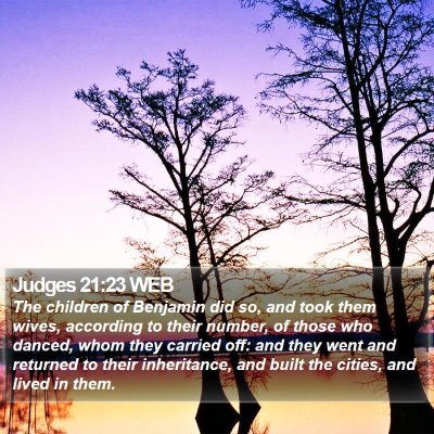 Judges 21:23 WEB Bible Verse Image