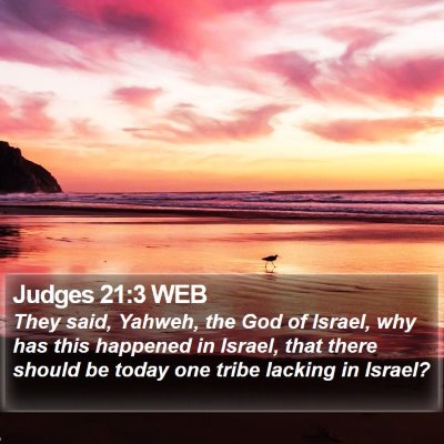 Judges 21:3 WEB Bible Verse Image