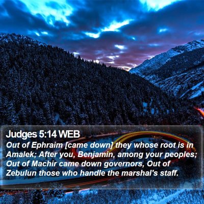 Judges 5:14 WEB Bible Verse Image
