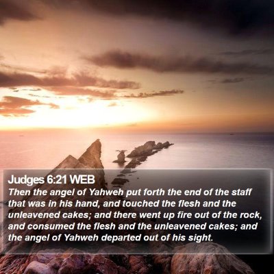 Judges 6:21 WEB Bible Verse Image