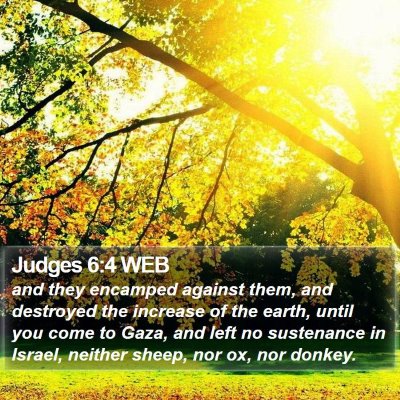Judges 6:4 WEB Bible Verse Image