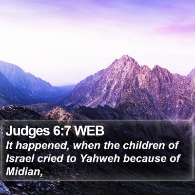 Judges 6:7 WEB Bible Verse Image