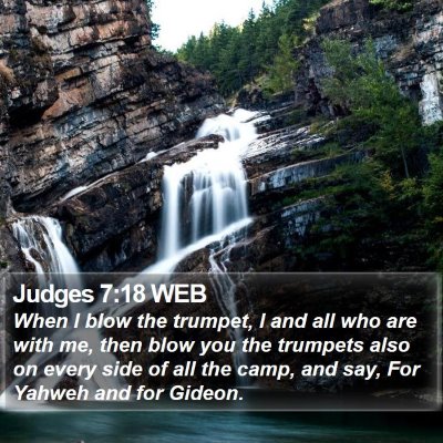 Judges 7:18 WEB Bible Verse Image
