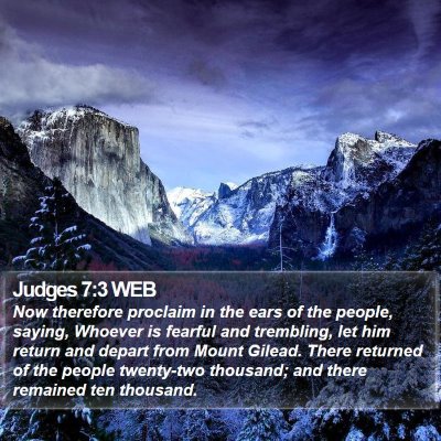 Judges 7:3 WEB Bible Verse Image