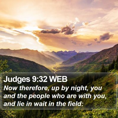 Judges 9:32 WEB Bible Verse Image