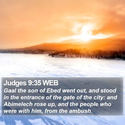 Judges 9:35 WEB Bible Verse Image