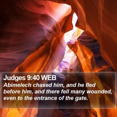 Judges 9:40 WEB Bible Verse Image