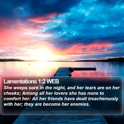 Lamentations 1:2 WEB Bible Verse Image