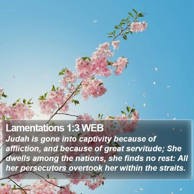 Lamentations 1:3 WEB Bible Verse Image