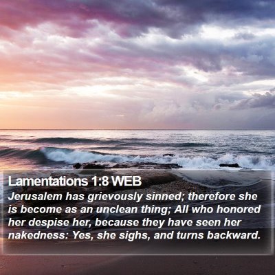Lamentations 1:8 WEB Bible Verse Image