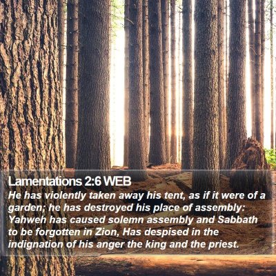 Lamentations 2:6 WEB Bible Verse Image