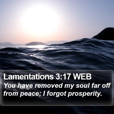 Lamentations 3:17 WEB Bible Verse Image