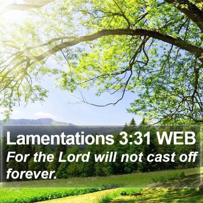 Lamentations 3:31 WEB Bible Verse Image