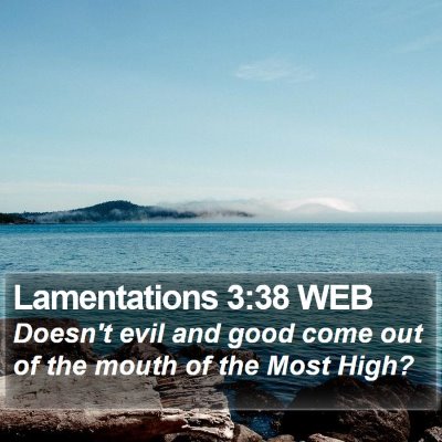 Lamentations 3:38 WEB Bible Verse Image