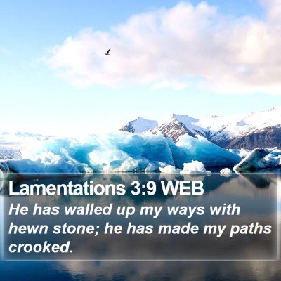Lamentations 3:9 WEB Bible Verse Image