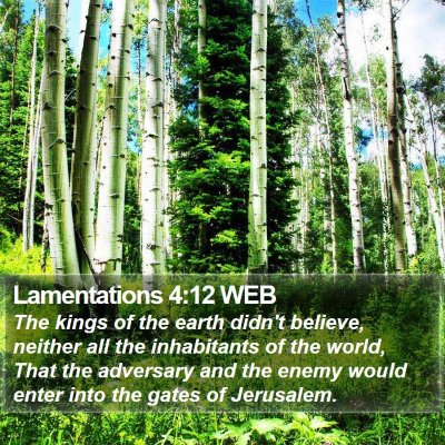 Lamentations 4:12 WEB Bible Verse Image