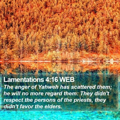 Lamentations 4:16 WEB Bible Verse Image