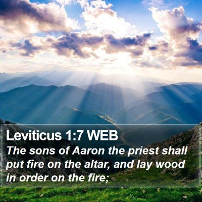 Leviticus 1:7 WEB Bible Verse Image