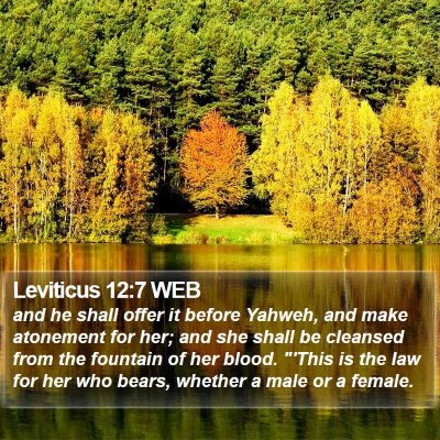 Leviticus 12:7 WEB Bible Verse Image