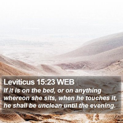 Leviticus 15:23 WEB Bible Verse Image