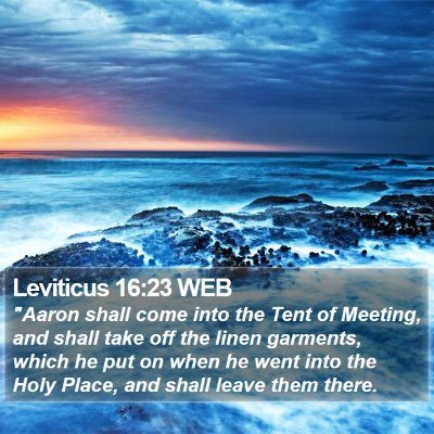 Leviticus 16:23 WEB Bible Verse Image