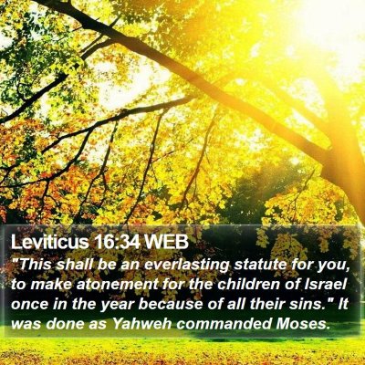 Leviticus 16:34 WEB Bible Verse Image