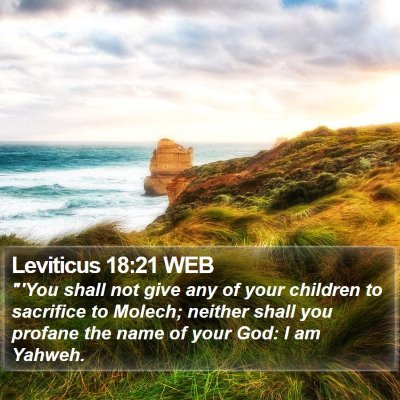 Leviticus 18:21 WEB Bible Verse Image