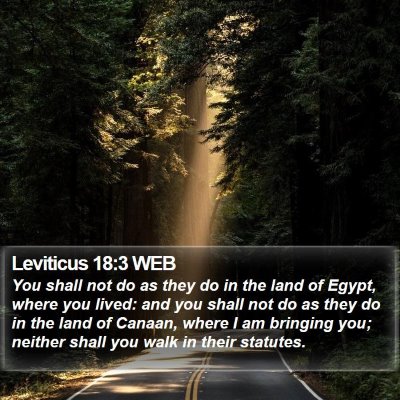 Leviticus 18:3 WEB Bible Verse Image