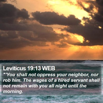 Leviticus 19:13 WEB Bible Verse Image