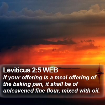 Leviticus 2:5 WEB Bible Verse Image