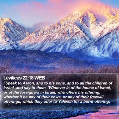 Leviticus 22:18 WEB Bible Verse Image