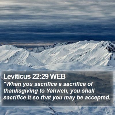 Leviticus 22:29 WEB Bible Verse Image
