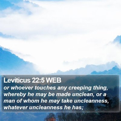 Leviticus 22:5 WEB Bible Verse Image