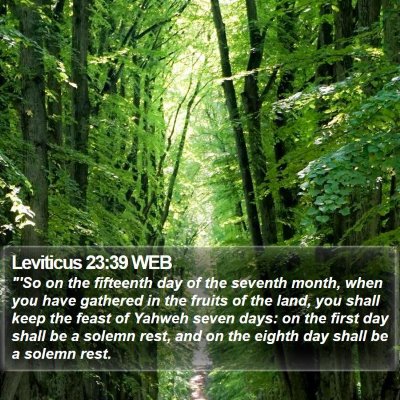 Leviticus 23:39 WEB Bible Verse Image