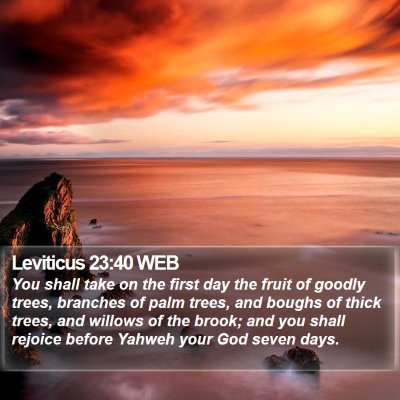 Leviticus 23:40 WEB Bible Verse Image