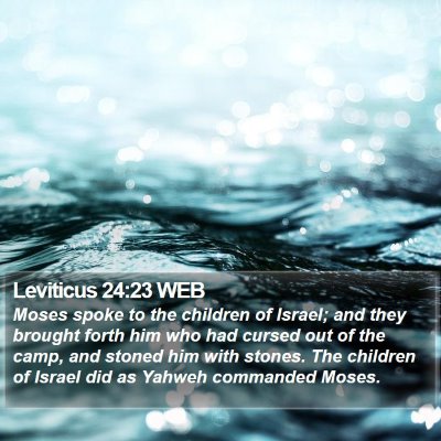 Leviticus 24:23 WEB Bible Verse Image