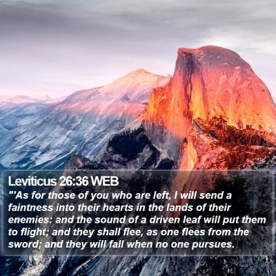 Leviticus 26:36 WEB Bible Verse Image