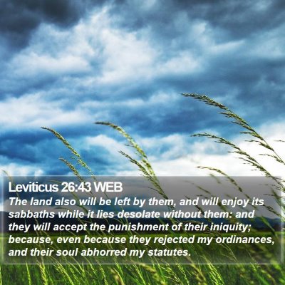 Leviticus 26:43 WEB Bible Verse Image