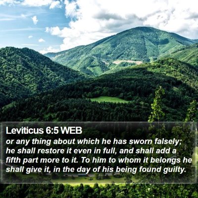 Leviticus 6:5 WEB Bible Verse Image